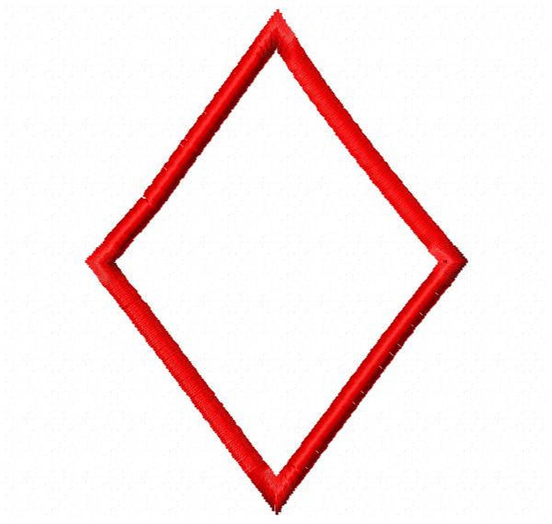 Playing Card Diamond Applique Patch Embroidery Design Etsy