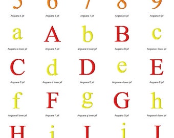 Angsana Alphabet Stickmaschine, Stickdatei - Instant Download