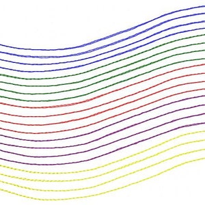 Rainbow Lines Embroidery Design - Instant Download