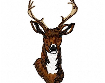 Large Deer Head Machine Embroidery Design - Instant Download