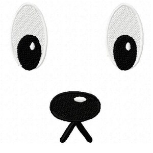 Dog Face Machine Embroidery Design - Instant Download