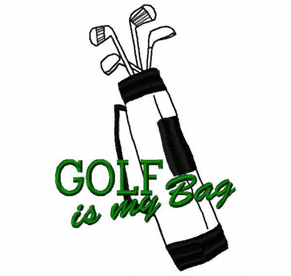 Golf Bag Machine Embroidery Design Instant Download Etsy