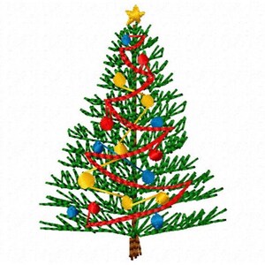 Small Christmas Tree Embroidery Design ~ Instant Download