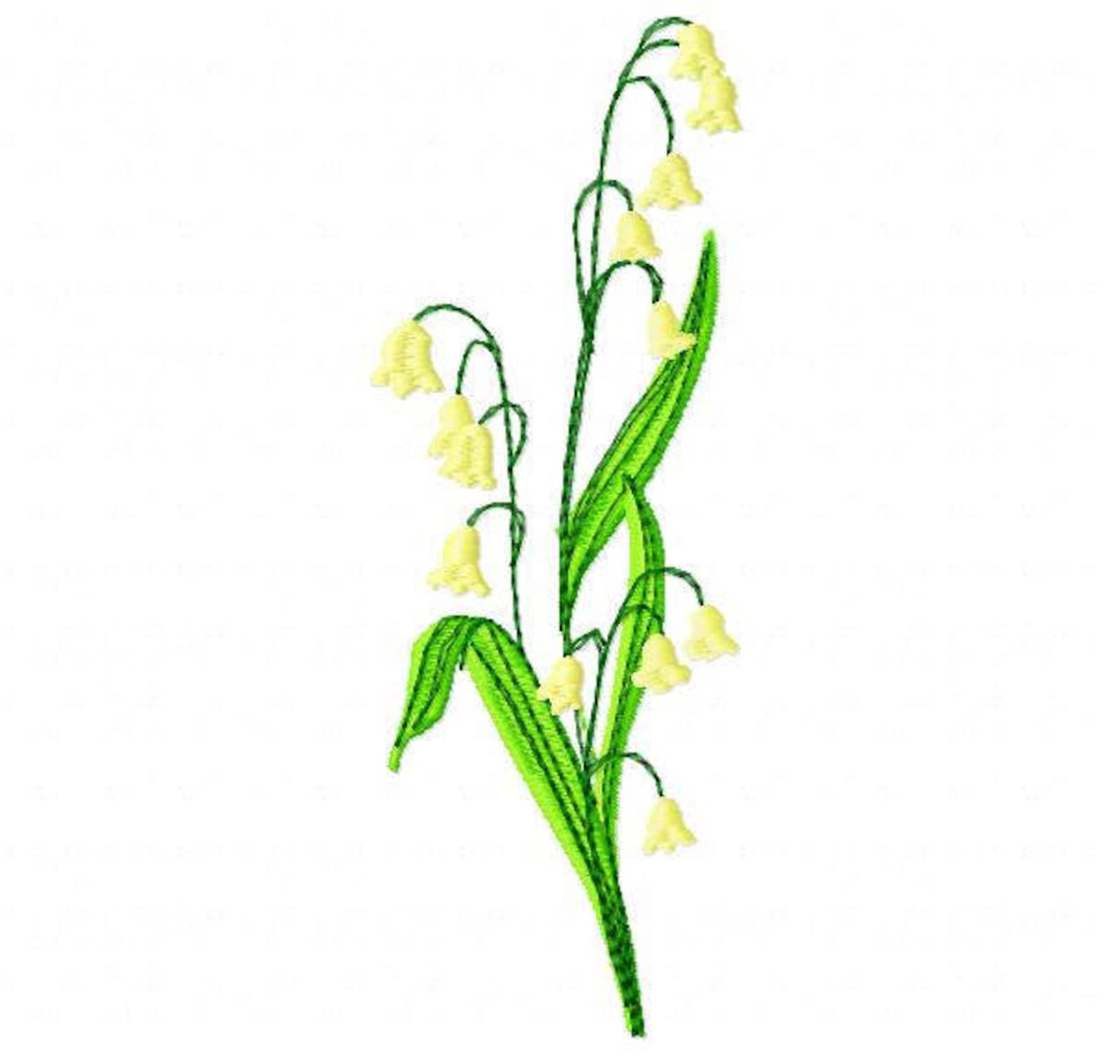Lily of the Valley Embroidery Design Instant Download Etsy