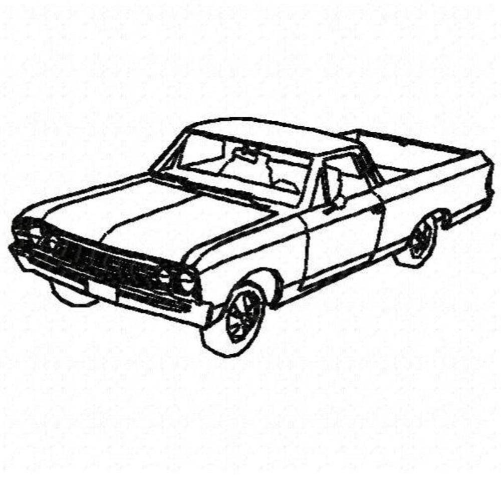 El Camino Machine Embroidery Design - Instant Download