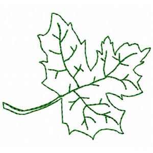 Leaf Outline Machine Embroidery Design - Instant Download