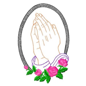 Praying Hands Embroidery Design ~ Instant Download