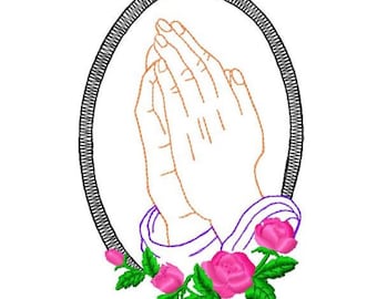 Praying Hands Embroidery Design ~ Instant Download