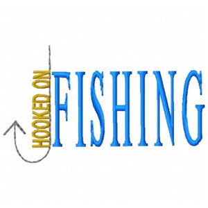 Hooked on Fishing Machine Embroidery Design - Instant Download
