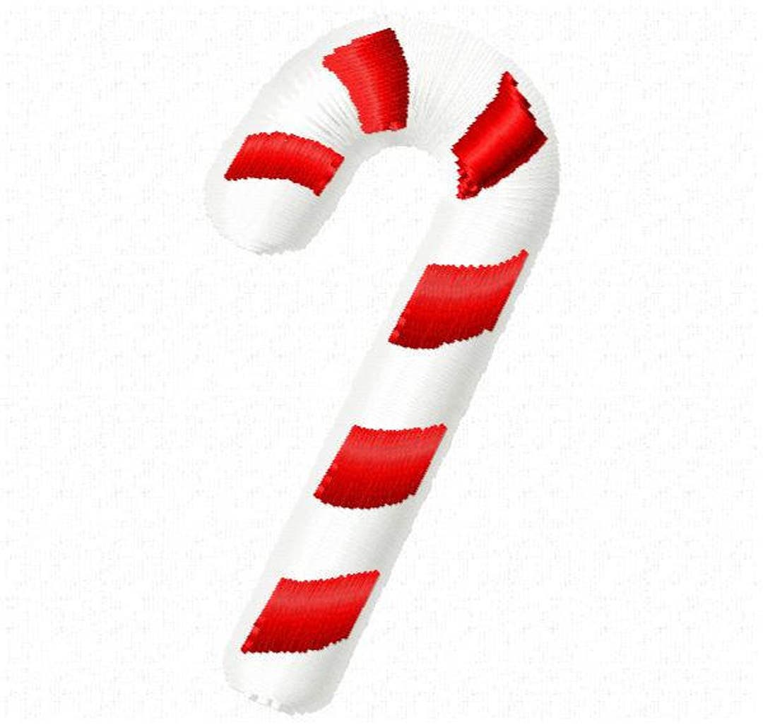 Candy Cane Machine Embroidery Design Etsy