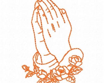 Praying Hands Embroidery Design ~ Instant Download