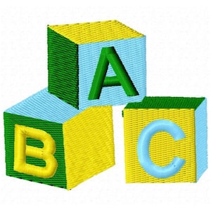 Blocks Embroidery Design - Instant Download