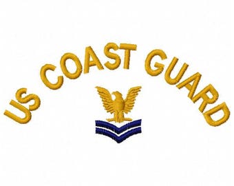 Coast Guard Embroidery Design - Instant Download