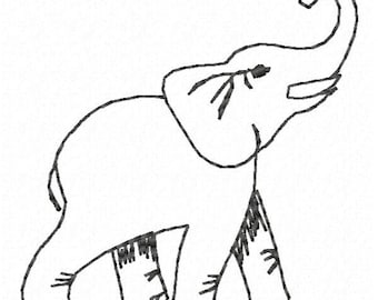 Elephant Machine Embroidery Design - Instant Download