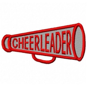 Cheerleader Megaphone Machine Embroidery Design - Instant Download