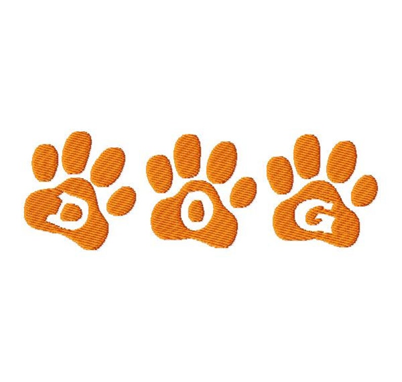 Dog Paw Print Machine Embroidery Design Instant Download image 1