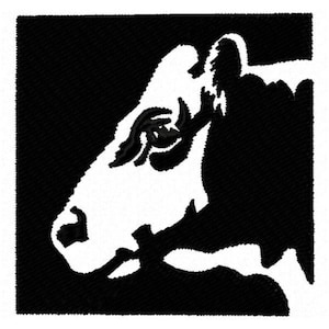 Cow in Reverse Embroidery Design - Instant Download