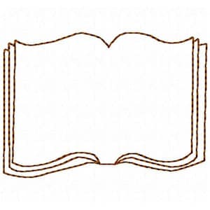 Book Machine Embroidery Design - Instant Download