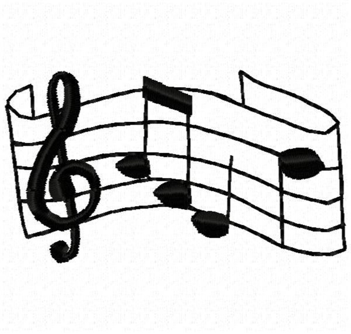 Music Notes Machine Embroidery Design Instant Download Etsy