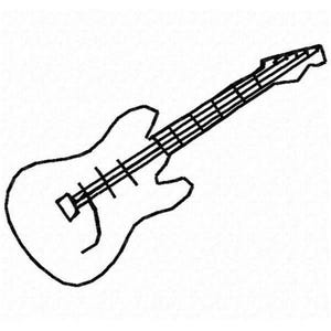 Guitar Machine Embroidery Design - Instant Download