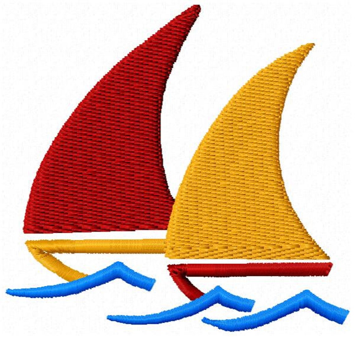 Sail Boat Embroidery Design Instant Download Etsy