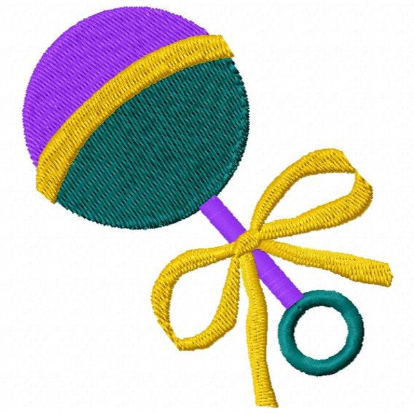 Rattle Embroidery Design - Instant Download
