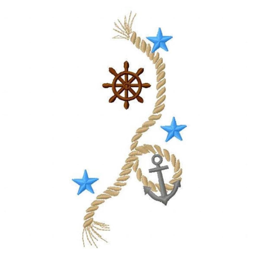 Nautical Rope Machine Embroidery Design - Instant Download - Etsy