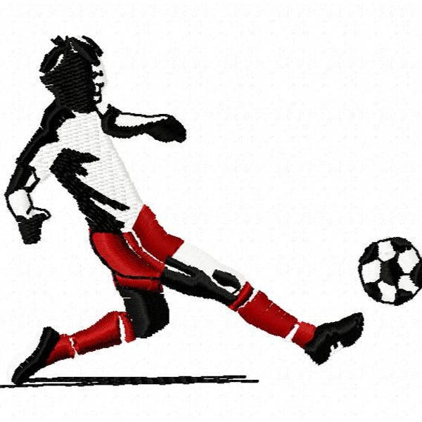 Soccer Player Machine Embroidery Design - Instant Download