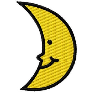Small Cute Moon Embroidery Design - Instant Download