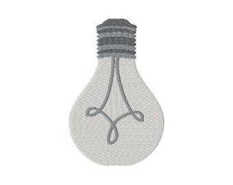 Light Bulb Machine Embroidery Design - Instant Download