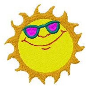 Sun Withi Sunglasses Applique Sunshine Machine Embroidery Etsy 日本