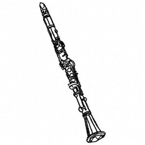 Clarinet Machine Embroidery Design - Instant Download