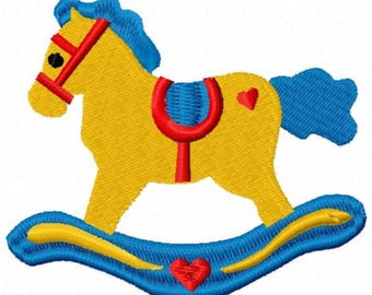 Rocking Horse Machine Embroidery Design - Instant Download