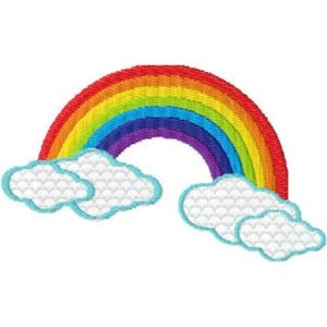 Desenho de bordado "Além do Arco-Íris" - Download instantâneo