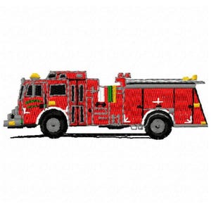 Fire Truck Machine Embroidery Design - Instant Download