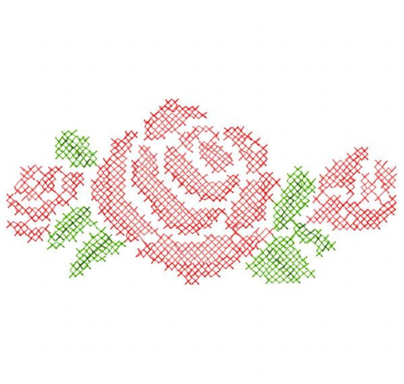 Cross stitch roses embroidery design instant download  etsy