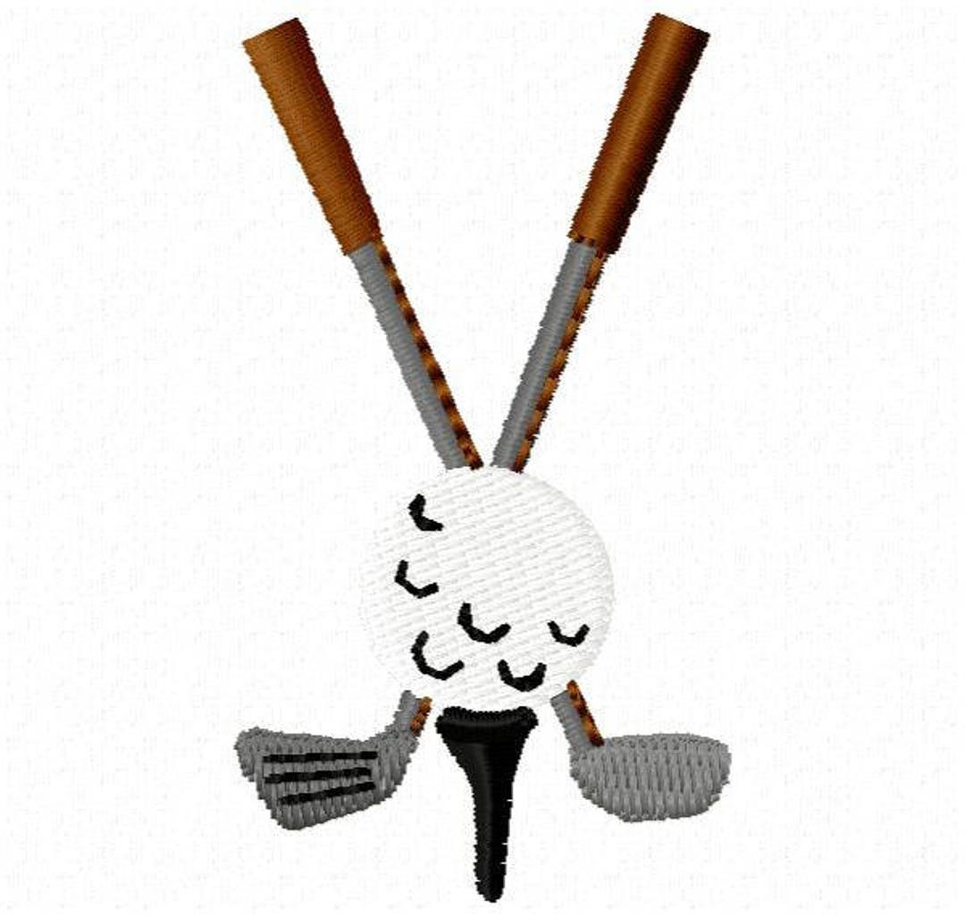 Golf Clubs Embroidery Design Instant Download Etsy