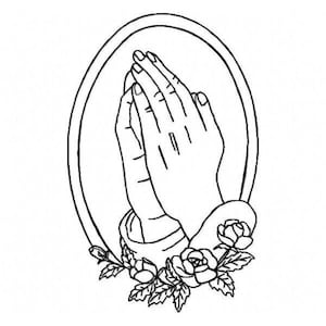 Praying Hands Embroidery Design ~ Instant Download