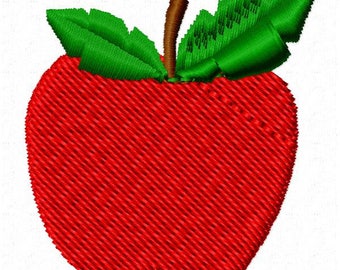 Apple Embroidery Design - Instant Download