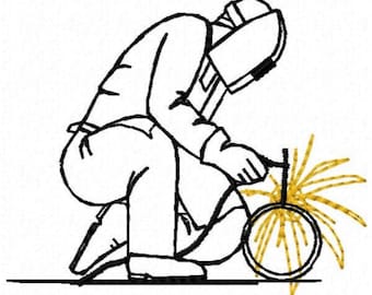 Welder Embroidery Design - Instant Download