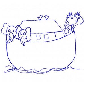 Noah's Ark Machine Embroidery Design - Instant Download