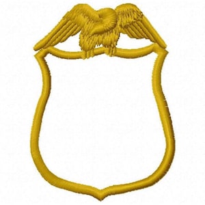 Police Badge Machine Embroidery Design - Instant Download