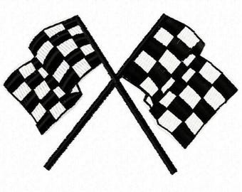 Racing Flags  Machine Embroidery Design - Instant Download