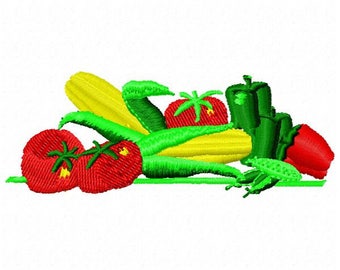 Veggie Medley Machine Embroidery Design - Instant Download