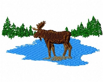 Moose Machine Embroidery Design - Instant Download