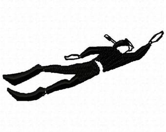 Scuba Diver Machine Embroidery Design - Instant Download