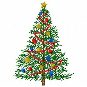 Christmas Tree Machine Embroidery Design ~ Instant Download