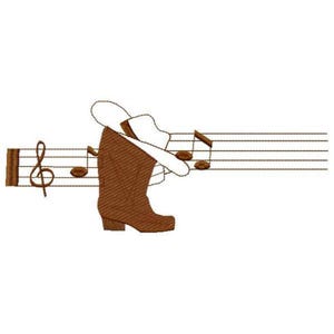 Musical Cowboy Machine Embroidery Design - Instant Download