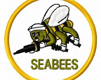 Sea Bees Machine Embroidery Design - Instant Download
