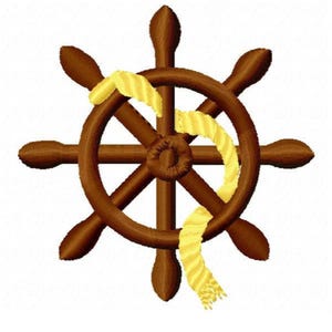 Boat Wheel Embroidery Design - Instant Download